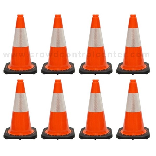 JBC Plastic Revolution Series Traffic Cone 8 PCS Set, 18" HT 