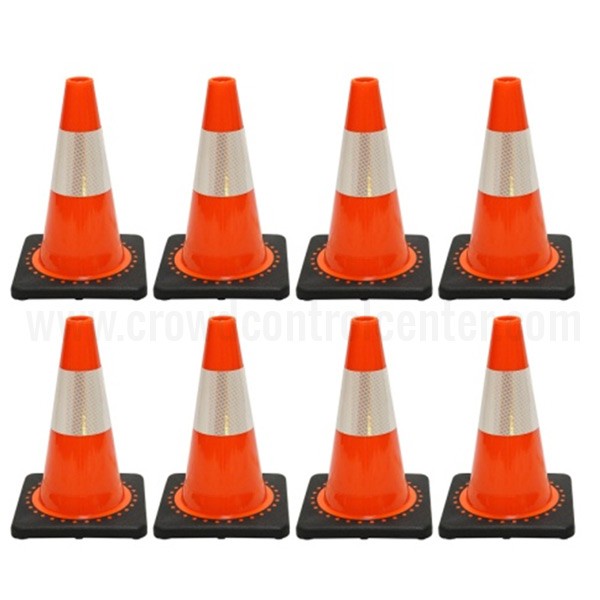 JBC Plastic Revolution Series Traffic Cone 8 PCS Set, 12" HT