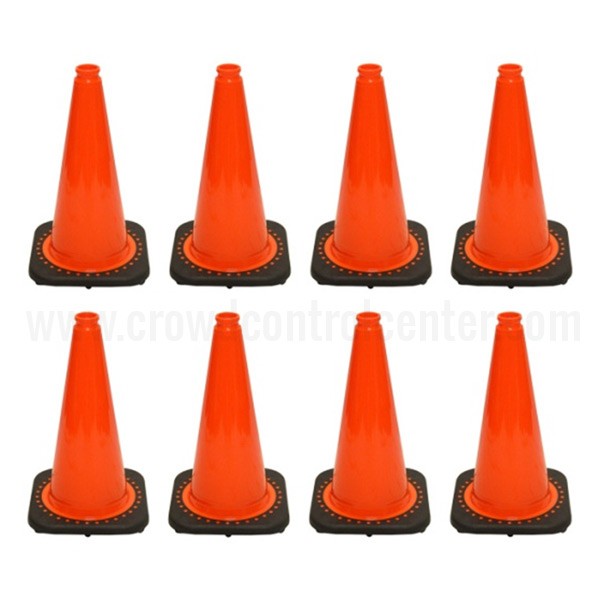 JBC Plastic Revolution Series Traffic Cone 8 PCS Set, 18" HT 