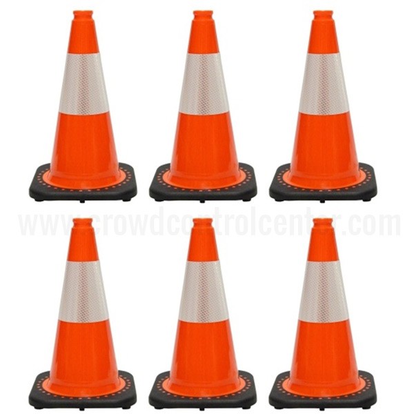 JBC Plastic Revolution Series Traffic Cone 6 PCS Set, 18" HT 