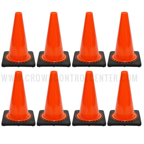JBC Plastic Revolution Series Traffic Cone 8 PCS Set, 12" HT