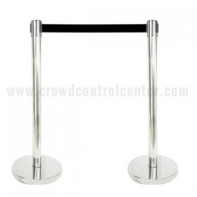 6 ECONOMY VERSION IN SATIN STAINLESS STEEL FINISH RETRACTABLE BELT STANCHIONS + 11