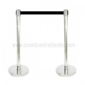 6 ECONOMY VERSION IN MIRROR POLISHED FINISH RETRACTABLE BELT STANCHIONS + 11