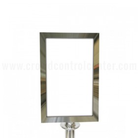 Decorative Rope Stanchion Sign Mount + Sign Frame w/Portrait 11" x 17" in Mirror finish