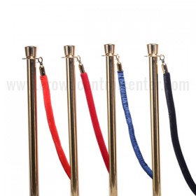 3 pcs Taper Rope Stanchion Set in Gold Plated Stainless Steel
