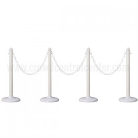 4 pcs C-Hook White Plastic Stanchion + 32' Chain