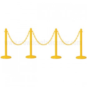 4 pcs C-Hook Yellow Plastic Stanchion + 32' Chain