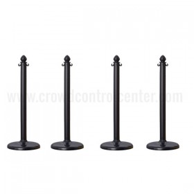 4 pcs C-Hook Black Plastic Stanchion + 32' Chain + S-Hook (4pcs)