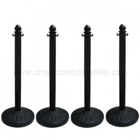 HEAVY DUTY PLASTIC STANCHION 4 PCS SET (BLACK)