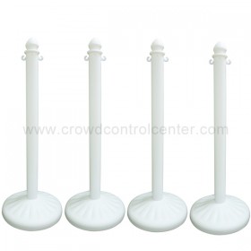 HEAVY DUTY PLASTIC STANCHION 4 PCS SET (WHITE)