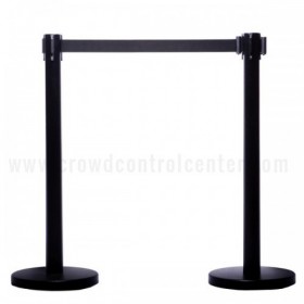 6 ECONOMY VERSION IN WRINKLE BLACK RETRACTABLE BELT STANCHIONS + 11
