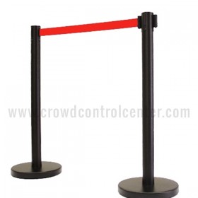 6 ECONOMY VERSION IN TUFF TUX BLACK FINISH RETRACTABLE BELT STANCHIONS, 78