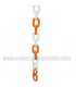 Plastic Chain Orange White 1.5" (6 mm) 50' Length